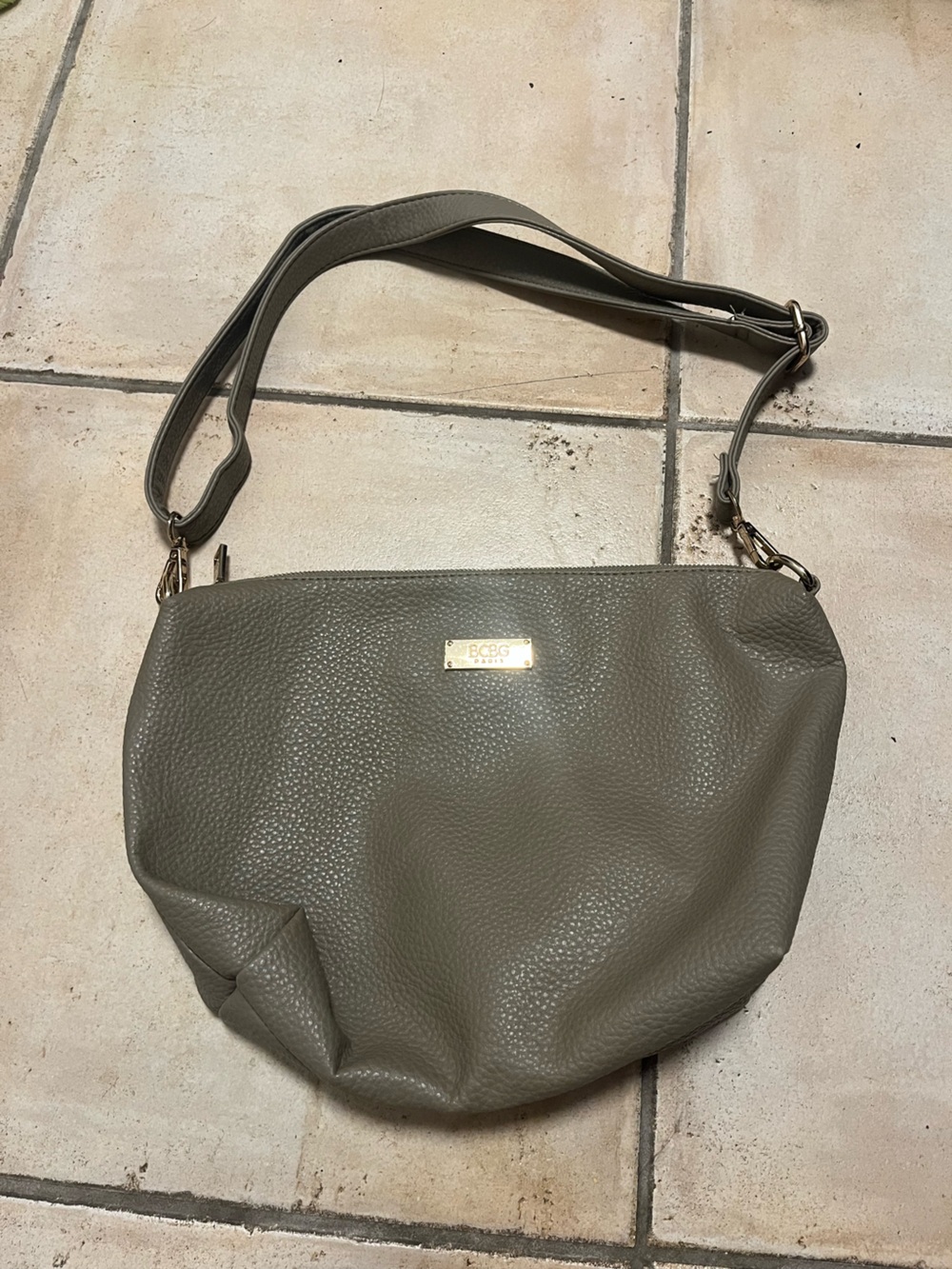 BCBG Faux Leather Bag in Gray